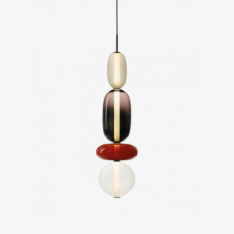 Multi-Jar LED Overhead Fixture 20 Inch Colorful Tinted Glass Drop Lights for Dining Kitchen Bedroom Modern Bohemian Accent Chandelier Adjust