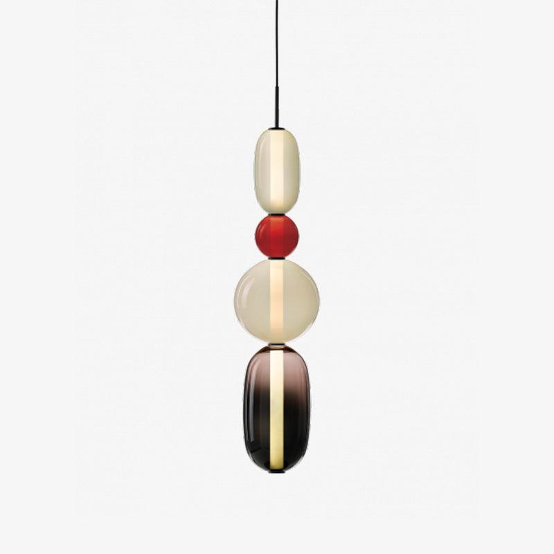 Multi-Jar LED Overhead Fixture 20 Inch Colorful Tinted Glass Drop Lights for Dining Kitchen Bedroom Modern Bohemian Accent Chandelier Adjust