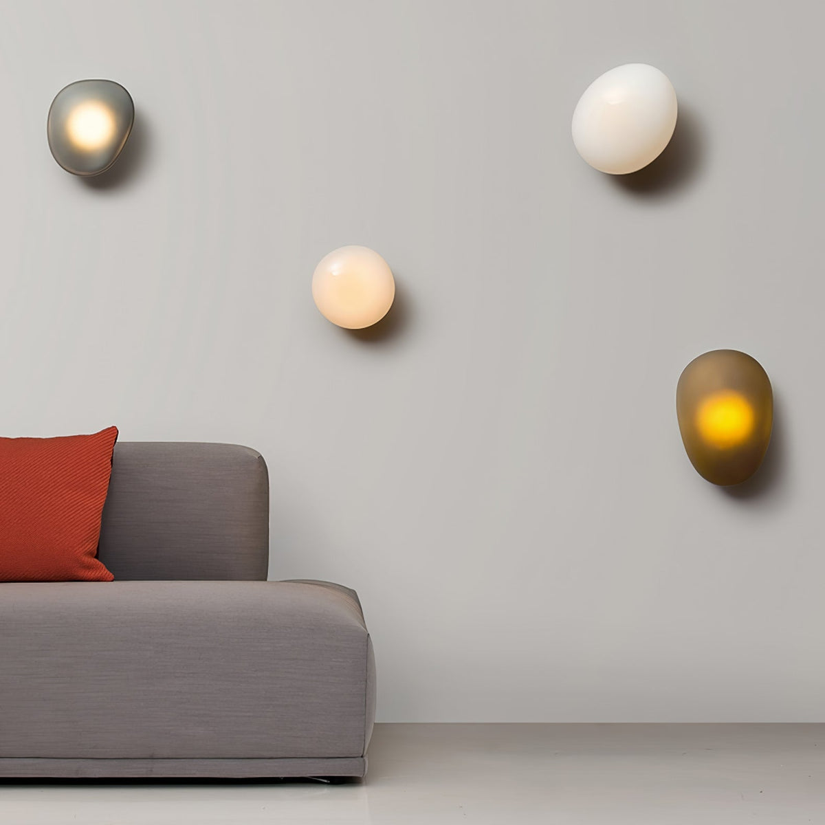 Organic Glass LED Sconce Light Fixture Wall or Ceiling Mount Modern Home Lighting Warm Neutral Cool White for Bedroom Living Room Hallway De
