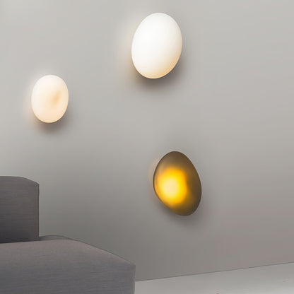 Organic Glass LED Sconce Light Fixture Wall or Ceiling Mount Modern Home Lighting Warm Neutral Cool White for Bedroom Living Room Hallway De