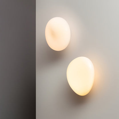Organic Glass LED Sconce Light Fixture Wall or Ceiling Mount Modern Home Lighting Warm Neutral Cool White for Bedroom Living Room Hallway De