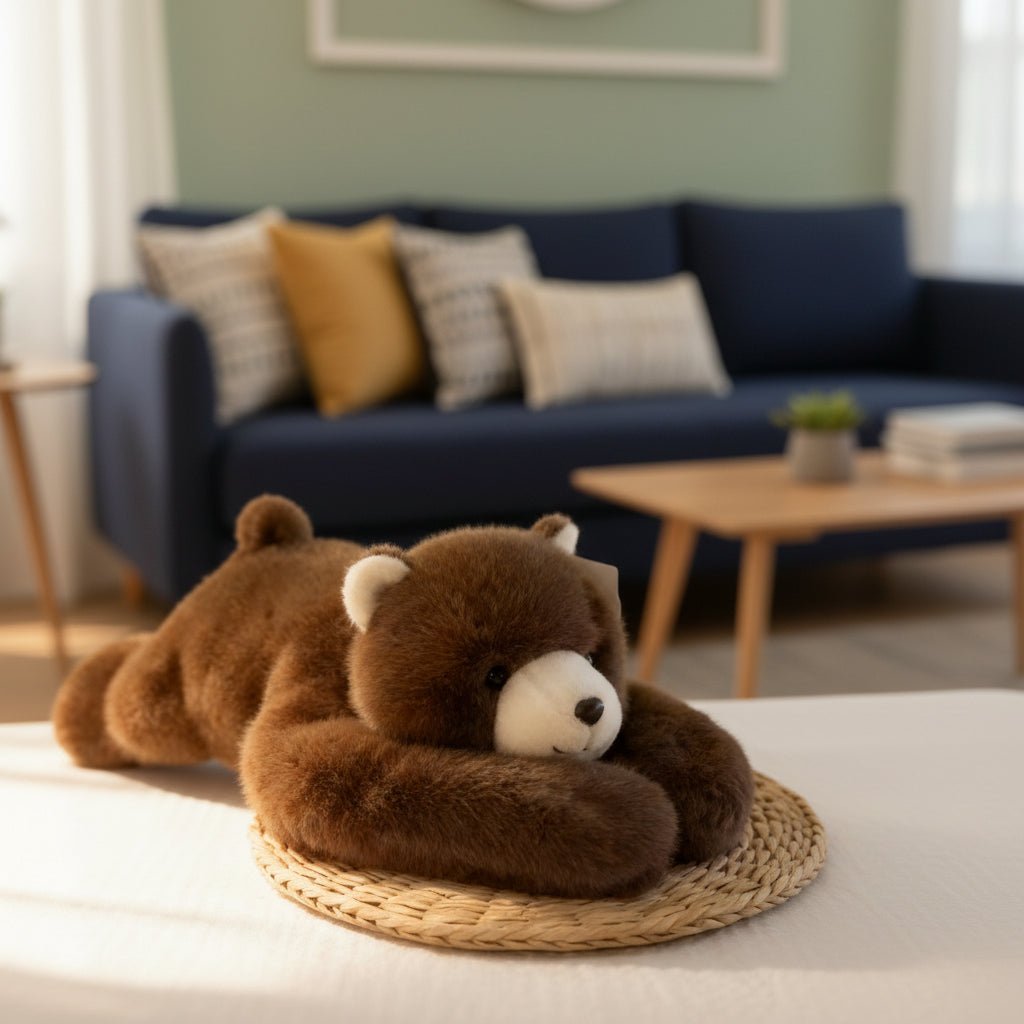 Plush Animal Cuddle Pillow with Long Arms for Relaxation and Sleep Support 18 Inch Weighted Hug Cushion for Stress Relief Napping Reading Me