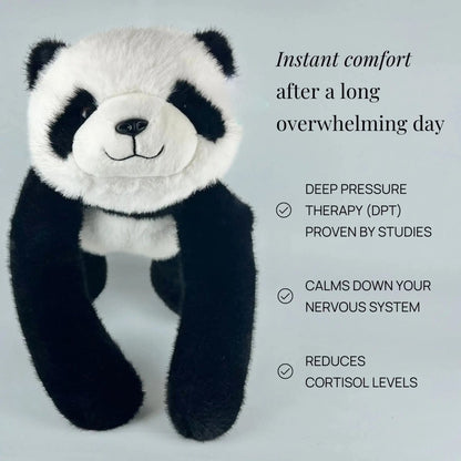 Plush Animal Cuddle Pillow with Long Arms for Relaxation and Sleep Support 18 Inch Weighted Hug Cushion for Stress Relief Napping Reading Me