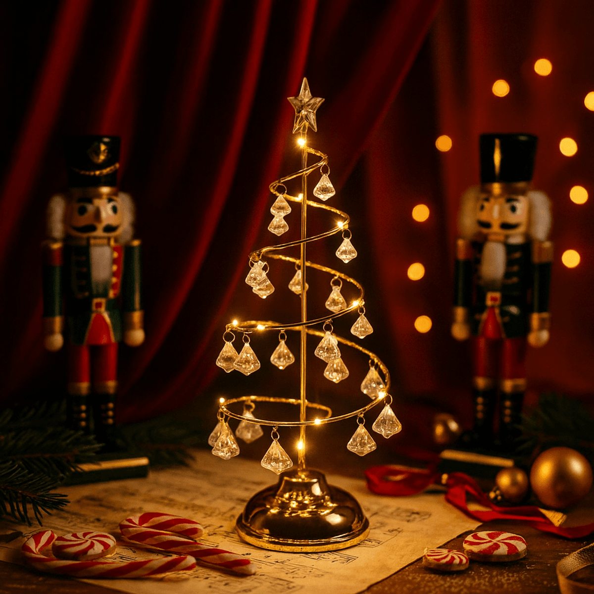 Crystal Cascade - Tabletop Lamp Tree