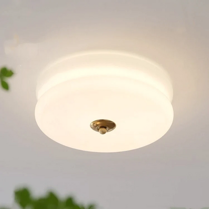 Plafonnier LED encastré rond avec 3 températures de couleur, verre et métal, 5 po de hauteur, pour chambre, salle à manger, cuisine, interrupteur Kelvin réglable