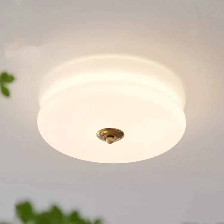 Flush Mount LED Fixture with Adjustable Color Temperature Glass Shade 13 in Diameter for Bedroom Living Room Dining Room Modern Art Deco Sty