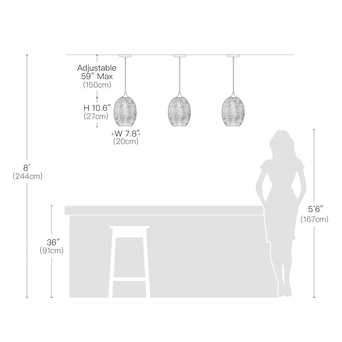 Spherical Hanging Pendant with Iridescent Multi-Hue Glass Shade for Dining Room Kitchen Island Bar Counter Breakfast Nook Entryway Hallway