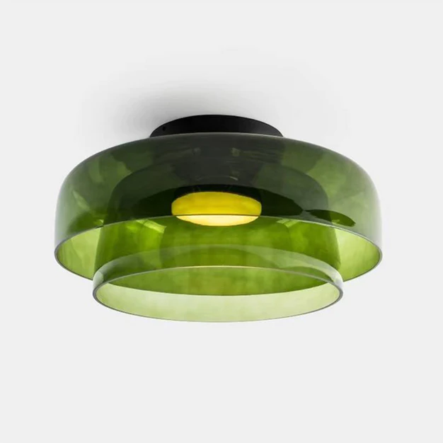 Layered Glass Ceiling Light Modern Multi-Tier Flush Mount Fixture with LED Hardwired for Kitchen Dining Room Bedroom Living Room