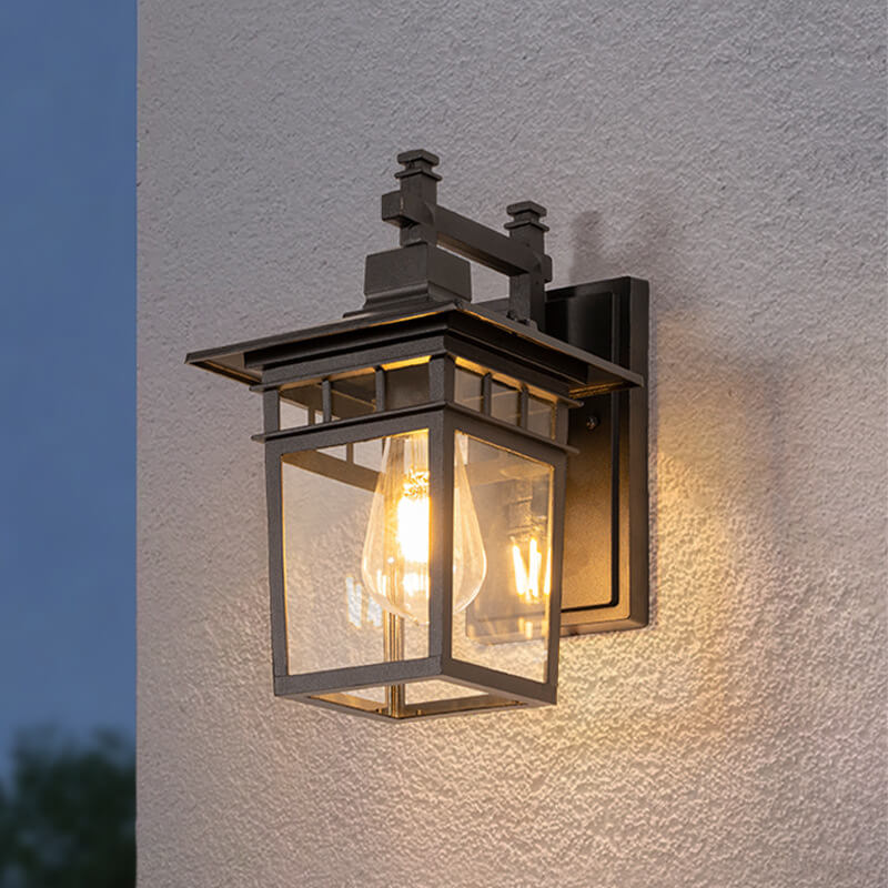 Outdoor Sconce Lantern E27 Socket Cast Metal Housing 15 in Height Weather Resistant Fixture for Entryway Porch Patio Garden Pathway Lighting