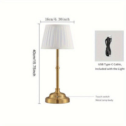 Caden Table Lamp - Cordless Brass, Touch Dimmable, LED