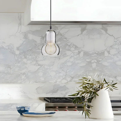 Hanging Ceiling Light Fixture Glass Globe 8 Inch Diameter Ambient Glow for Kitchen Island Entryway Hallway Bedside Nook E27 Socket 40W