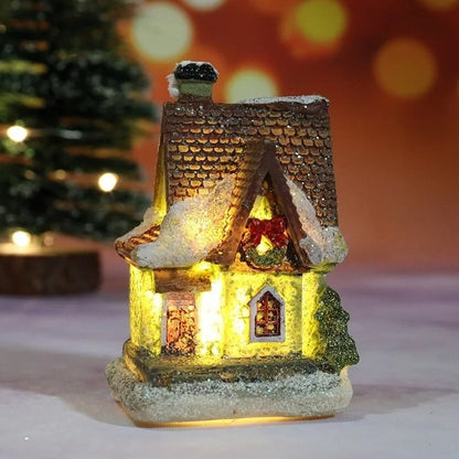 Caldara Christmas Village Set - Hand-Painted Houses with LED Lighting