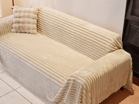 Protège-canapé VelvetRib - Microfibre pelucheuse, confort matelassé