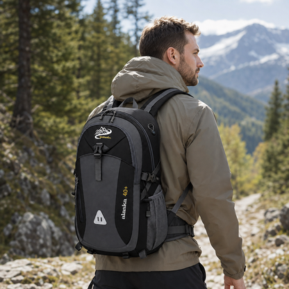 40L Outdoor Backpack with Padded Mesh Panels & Adjustable Straps for Hiking and Travel