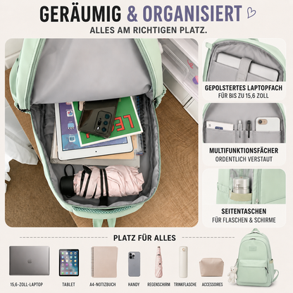 Sac à dos du quotidien avec compartiment rembourré pour ordinateur portable et poches multiples pour l'école, le travail et les voyages