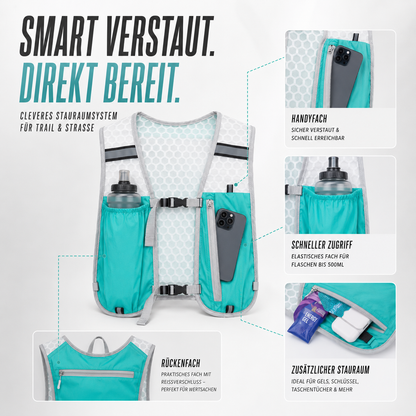 Running Hydration Vest 5L Lightweight Trail Pack with Multiple Pockets for Marathon Training