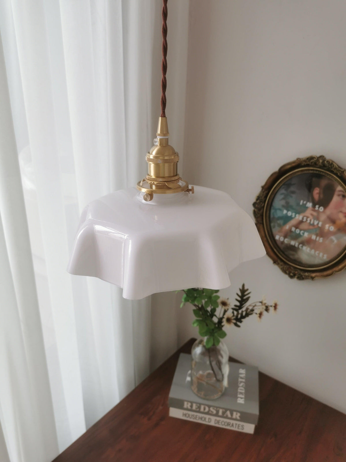 Hanging Ceiling Light Fixture Textured Dome Shade White Beige Pink Blue for Kitchen Island Dining Room Adjustable Height Indoor Pendant Lamp