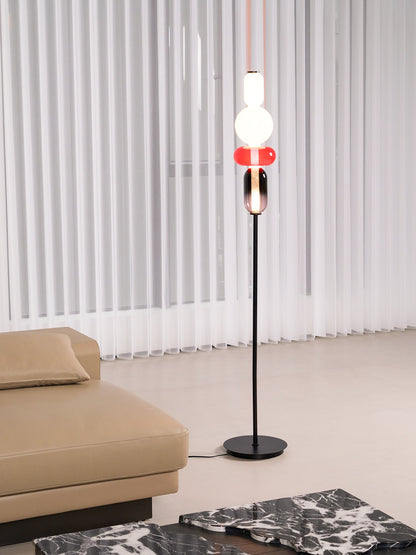 Tall Standing Lamp with Adjustable Color Temperature Metal & Glass Shade Modern Accent Lighting for Bedroom Living Room Reading Nook 51 in