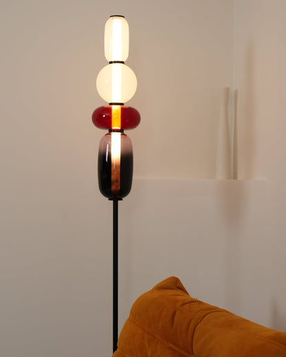 Tall Standing Lamp with Adjustable Color Temperature Metal & Glass Shade Modern Accent Lighting for Bedroom Living Room Reading Nook 51 in