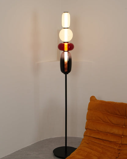 Tall Standing Lamp with Adjustable Color Temperature Metal & Glass Shade Modern Accent Lighting for Bedroom Living Room Reading Nook 51 in