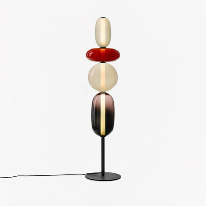 Tall Standing Lamp with Adjustable Color Temperature Metal & Glass Shade Modern Accent Lighting for Bedroom Living Room Reading Nook 51 in