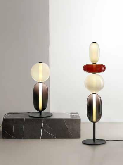 Tall Standing Lamp with Adjustable Color Temperature Metal & Glass Shade Modern Accent Lighting for Bedroom Living Room Reading Nook 51 in