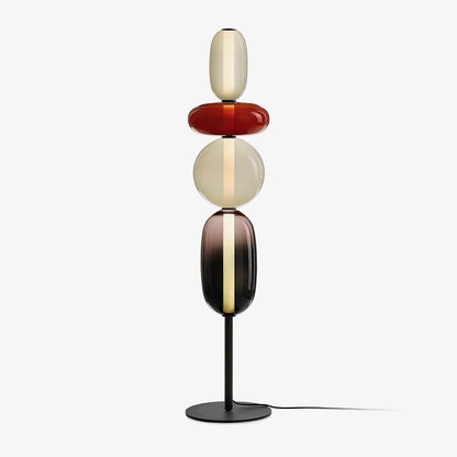 Tall Standing Lamp with Adjustable Color Temperature Metal & Glass Shade Modern Accent Lighting for Bedroom Living Room Reading Nook 51 in