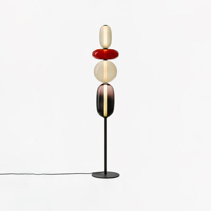 Tall Standing Lamp with Adjustable Color Temperature Metal & Glass Shade Modern Accent Lighting for Bedroom Living Room Reading Nook 51 in