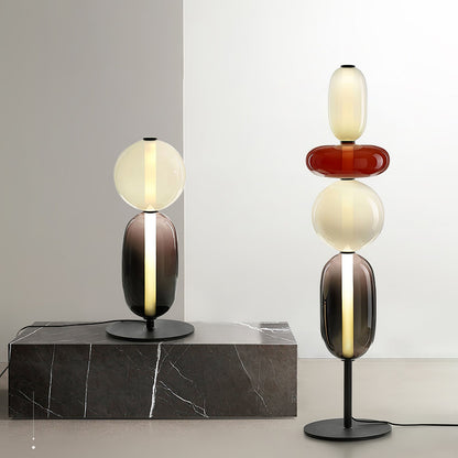 Tall Standing Lamp with Adjustable Color Temperature Metal & Glass Shade Modern Accent Lighting for Bedroom Living Room Reading Nook 51 in