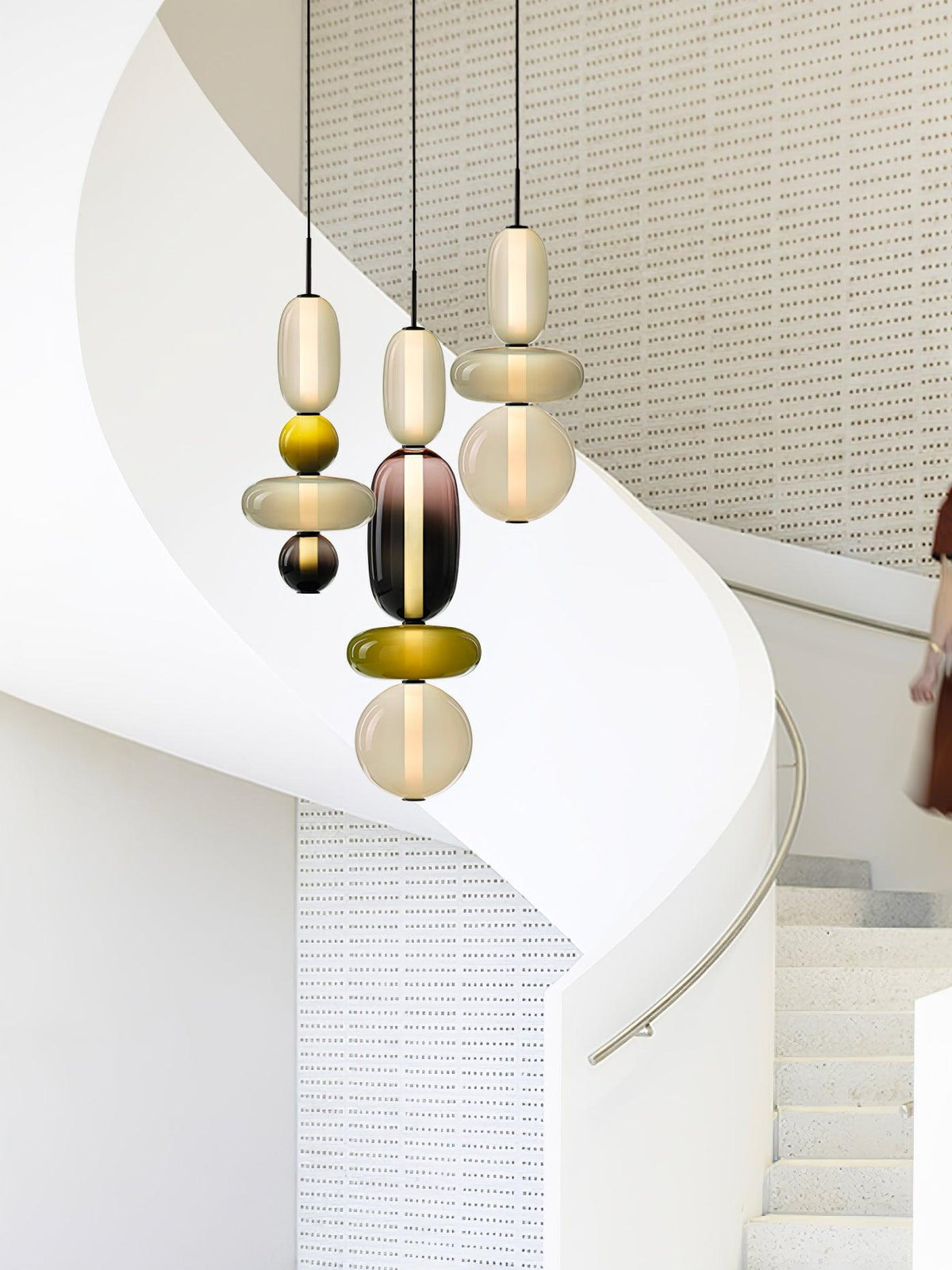 Multi-Jar LED Overhead Fixture 20 Inch Colorful Tinted Glass Drop Lights for Dining Kitchen Bedroom Modern Bohemian Accent Chandelier Adjust