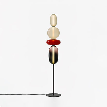 Tall Standing Lamp with Adjustable Color Temperature Metal & Glass Shade Modern Accent Lighting for Bedroom Living Room Reading Nook 51 in