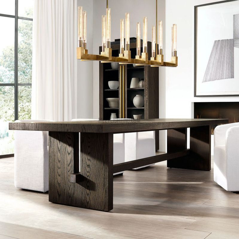Linear Dining Room Chandelier 67 in Brass & Ribbed Glass 12-Light for Kitchen Island Entryway Foyer