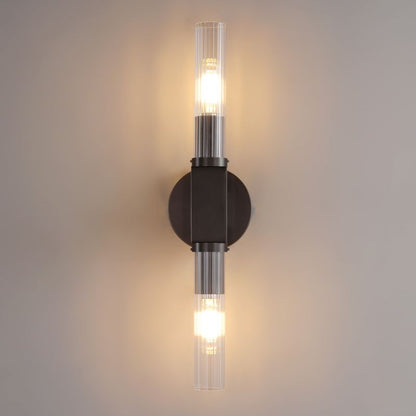 Glass Cylinder Wall Sconce with Brass or Nickel Finish – Single, Double & Linear Mount for Modern Interiors