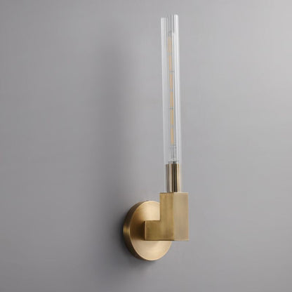 Glass Cylinder Wall Sconce with Brass or Nickel Finish – Single, Double & Linear Mount for Modern Interiors
