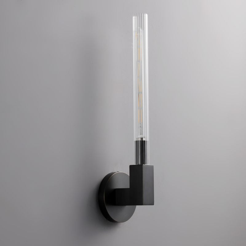 Glass Cylinder Wall Sconce with Brass or Nickel Finish – Single, Double & Linear Mount for Modern Interiors