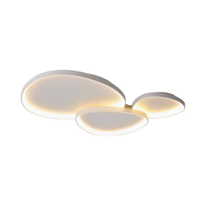 Plafonnier LED encastré ovale en métal de 17 po avec température de couleur réglable et intensité variable pour chambres, entrées et maisons contemporaines