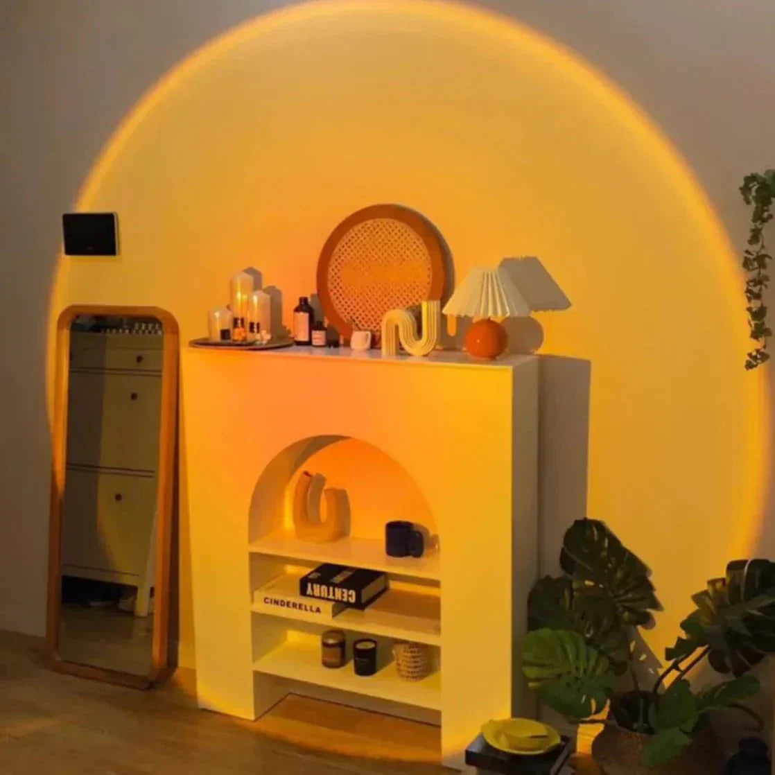 Rotating Metal LED Projection Mood Light for Bedroom and Living Room Ambient Lighting