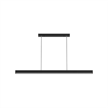 Hanging Light Fixture for Kitchen Island & Dining Room | Wood & Metal Linear Bar 31.5-71 in | Height-Adjustable Overhead LED | Remote-Contro