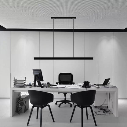 Hanging Light Fixture for Kitchen Island & Dining Room | Wood & Metal Linear Bar 31.5-71 in | Height-Adjustable Overhead LED | Remote-Contro