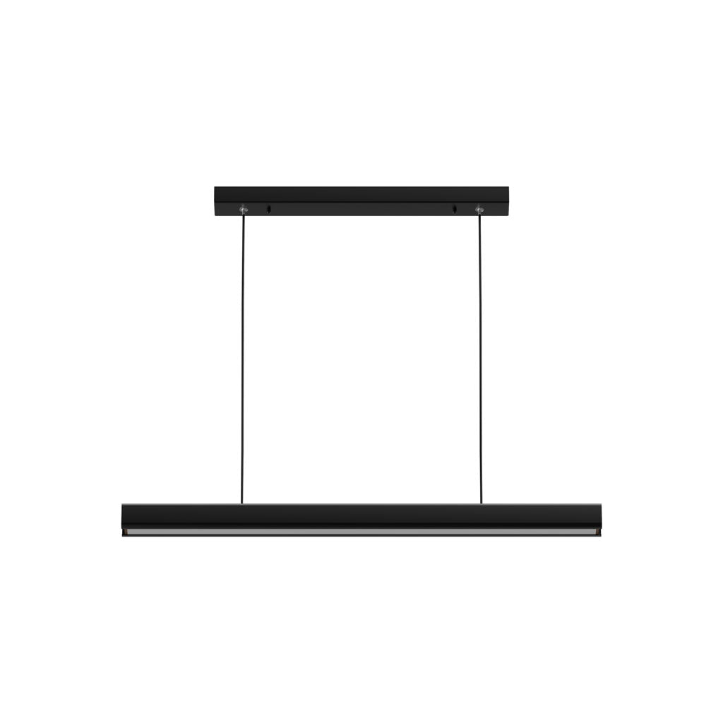 Hanging Light Fixture for Kitchen Island & Dining Room | Wood & Metal Linear Bar 31.5-71 in | Height-Adjustable Overhead LED | Remote-Contro