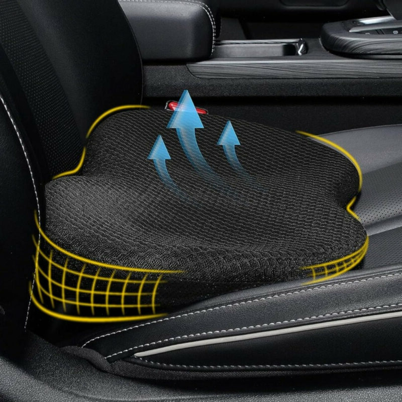 Ergonomic Memory Foam Seat Cushion with Breathable Cover for Cars, Office Chairs & Daily Use – Lumbar Support Pad for Enhanced Posture &