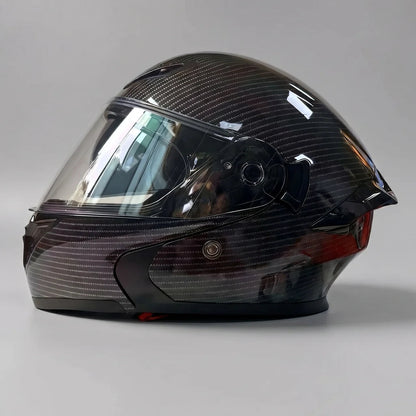 Carbon-Style | Bluetooth Motorcycle Helmet with Dual Visors | Lightweight Design for Comfortable Rides
