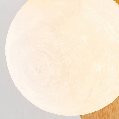Contemporary Wood-Finish Wall Sconce with Glass or Acrylic Globe Shade for Living Room & Bedroom