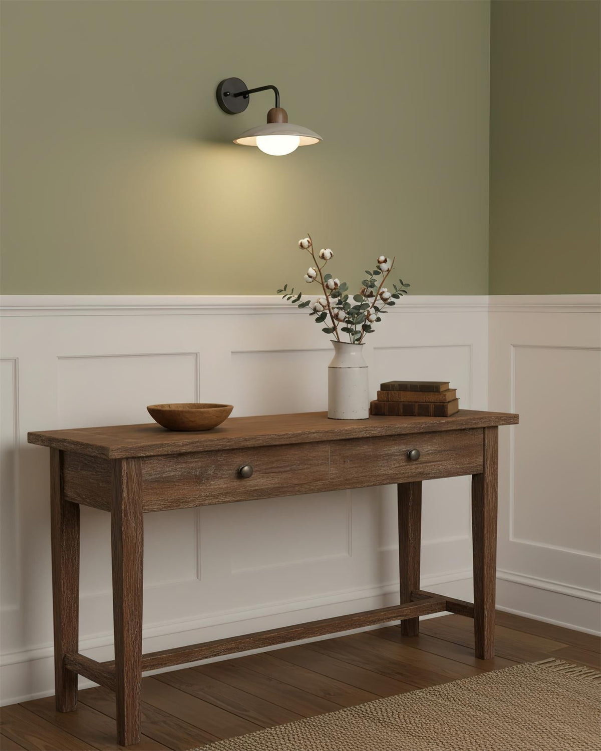 Curved Stone Sconce with Mixed-Material Arm for Bedside & Bath Vanity Reading Light Warm Organic Bedroom Hallway Entryway Accent