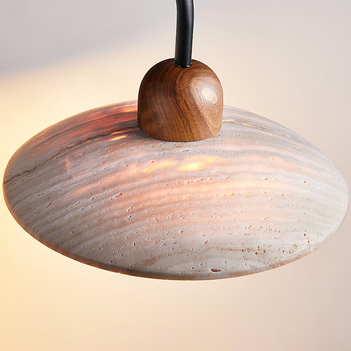 Curved Stone Sconce with Mixed-Material Arm for Bedside & Bath Vanity Reading Light Warm Organic Bedroom Hallway Entryway Accent