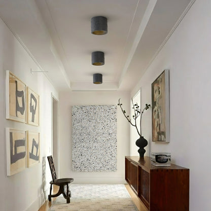 Flush Mount LED Light Fixture Set of 2 Composite Material Small Profile 5.5 Inch Warm Lighting for Kitchen Dining Room Hallway Apartment Bla