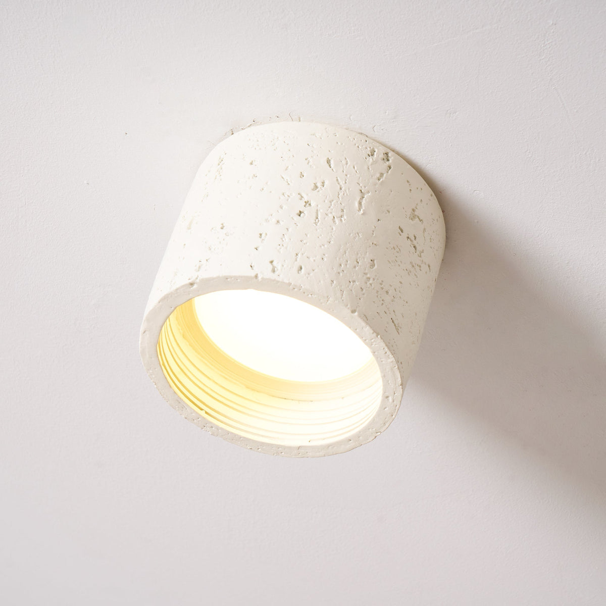 Flush Mount LED Light Fixture Set of 2 Composite Material Small Profile 5.5 Inch Warm Lighting for Kitchen Dining Room Hallway Apartment Bla