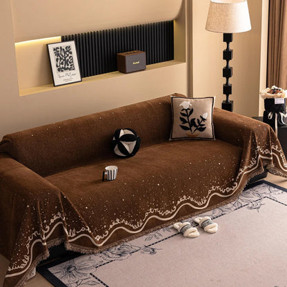 Cascaadia Sofa Cover - Chenille, Glittering Design, Pet-Friendly, Machine Washable