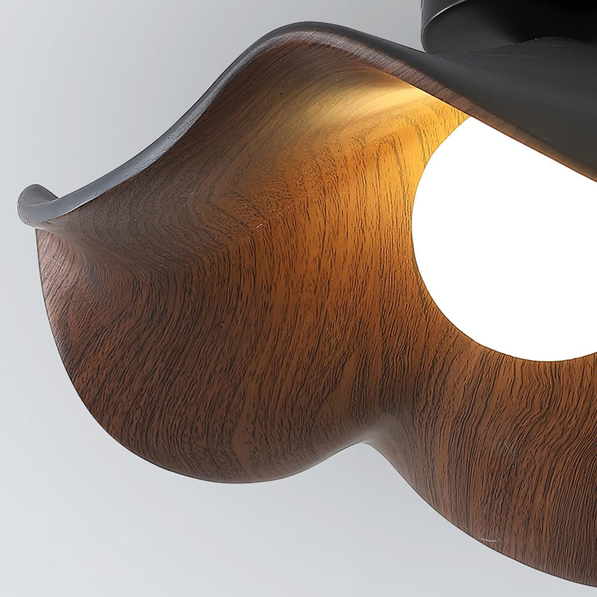 Flush Mount Light Fixture 11 in Resin Wood-Look Finish for Bathroom Hallway Entryway Wall or Ceiling Modern Low Profile Ambient Lighting G9