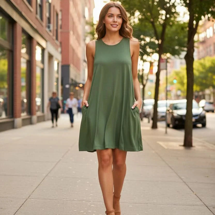 COMFYLIVA – Lightweight Summer T-Shirt Dress with Pockets
